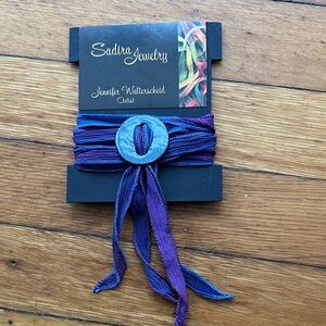Purple and Blue Ribbon Bracelet/Necklace